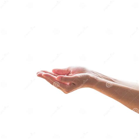 Pray For Support Concept With Isolated Female Empty Open Hand With Palm