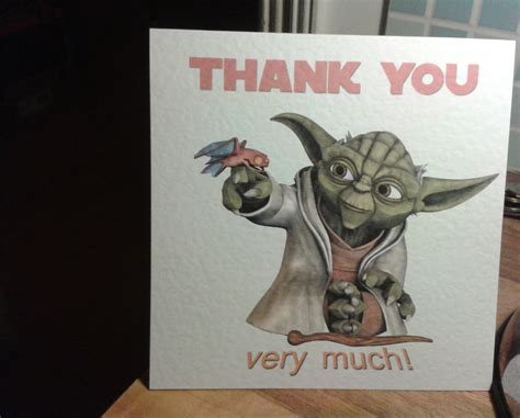 Handmade Star Wars Thank You Card Yoda Vers 1 Can Etsy