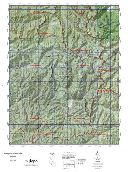 Idaho Hunting Unit 39 Boise River Topo Maps Hunting Topo Maps And