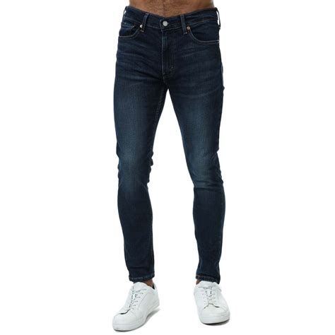 men s levis 519 hi ball roll extreme skinny jeans in dark blue