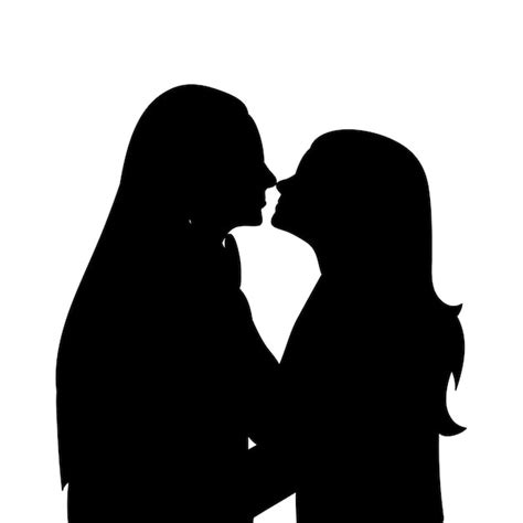 Premium Vector Vector Isolated Black Silhouette Of A Girl Kissing