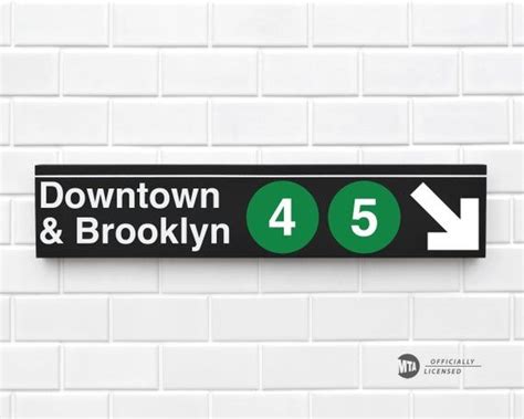 Mta Officially Licensed Nyc Subway Sign Downtown And Brooklyn This Sign