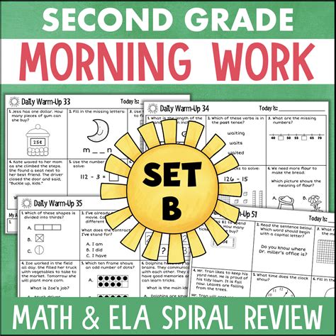 2nd Grade Morning Work Set 2 Daily Ela And Math Made By Teachers