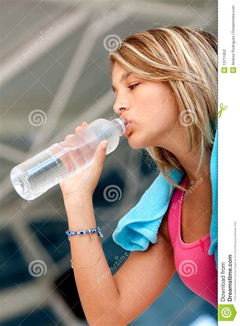 Gym Woman Drinking Water Stock Photography Image 13711852