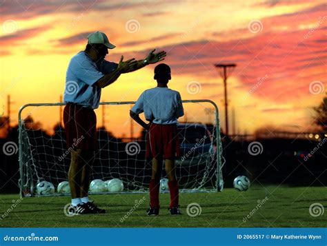 Coach Coaching Preschool Soccer Boy Youth Coach Explaining Tactics
