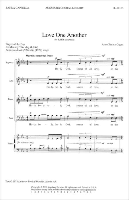 Love One Another By Anne Krentz Organ Octavo Sheet Music For Satb