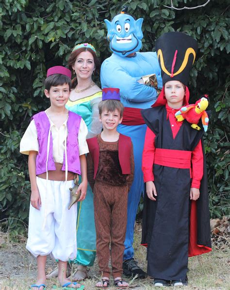 fun diy costumes for a group jasmine genie aladdin abu and jafar dress up for a fun