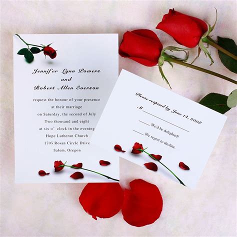 Red Rose Wedding Invitations