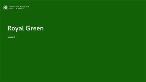 Royal Green 136207 The Official Register Of Color Names