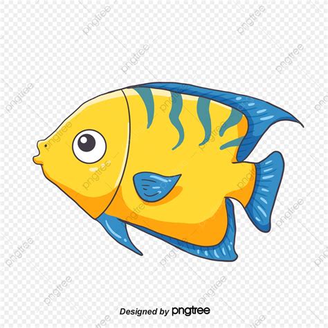 Yellow Cartoon Fish Clipart, Fish Clipart, Cartoon Clipart, Clipart PNG Transparent Clipart 