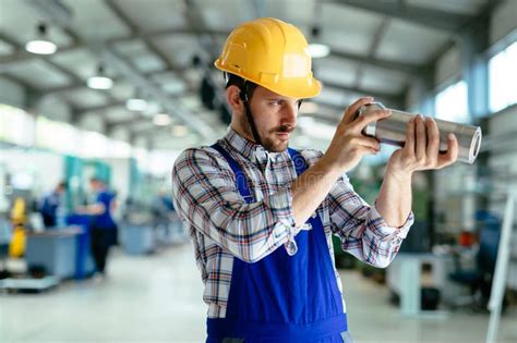 Portrait Of An Metal Engineer Working At Factory Stock Image Image Of