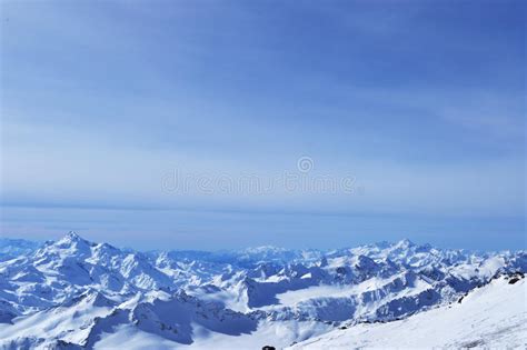 Beautiful Winter Mountains With Blue Sky Snowy Peaks Amazing Scenic