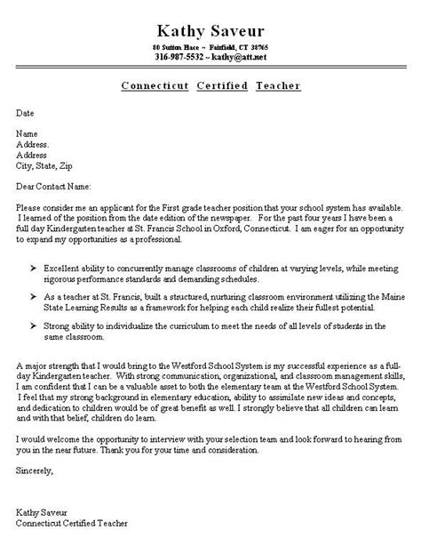 A cover letter for your cv, or covering note is an introductory message that accompanies your cv when applying for a job. Sample Resume Cover Letter for Teacher | FACS Fundamentals of Teaching | Pinterest | Teaching ...