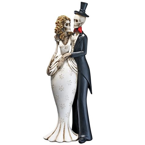Skeleton Bride And Groom Figurine Design Toscano Love Statue Statue
