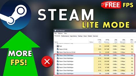 How To Enable Steam Lite Mode More Fps Disable Steamwebhelperexe