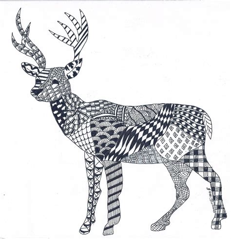 Deer Zentangle I Created For My Brother In Law For Christmas 2013