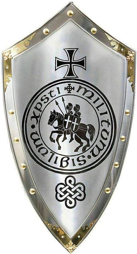 Medieval Templar Knight Shield Handcrafted Metal Steel With Etsy