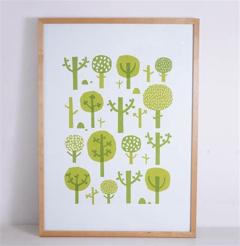 Kate Clarke Hand Printed Tree Print Hand Print Tree Tree Print