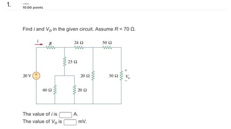 Solved Value Points Find I And Vo In The Given Chegg