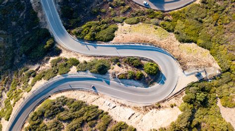 Aerial View Of A Road Curve Stock Photo 133225 Youworkforthem