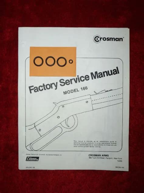 Crosman Hahn Model 166 Co2 Rifle O Ring Seal Kit Factory Service