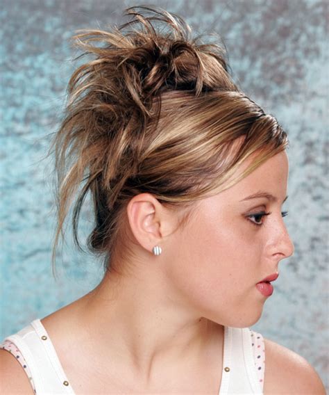 Long Straight Formal Updo Hairstyle With Side Swept Bangs