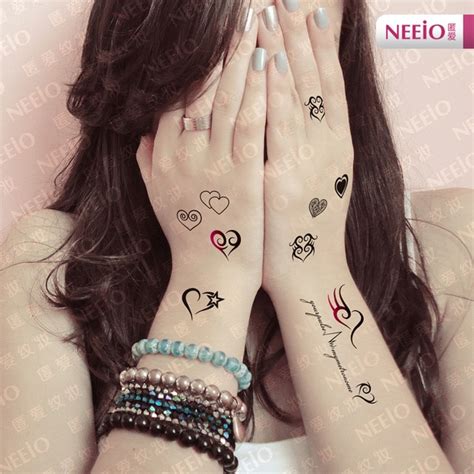 Nat063 Neeio Totem Henna Tattoo Symbol Of Love Heartbeat For Hand Arm