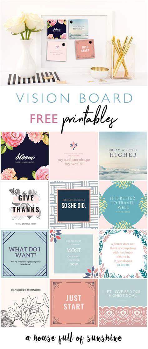 Free Printable Vision Board Template 2021