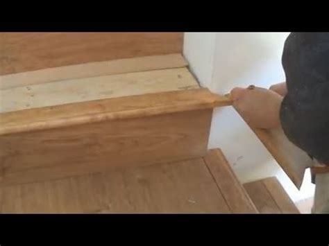 Plumb posts and install optional post skirt before installing rail mounting brackets. Installing Laminate on Stairs: Stair Tread and Nosing ...