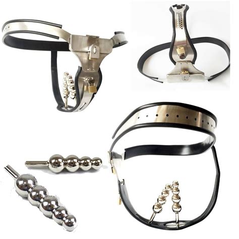 Stainless Steel Female Adjustable Chastity Belt Device Shield Design Plug Bdsm Ebay