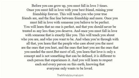 Before You Can Grow Up You Must Fall In Love 3 Times
