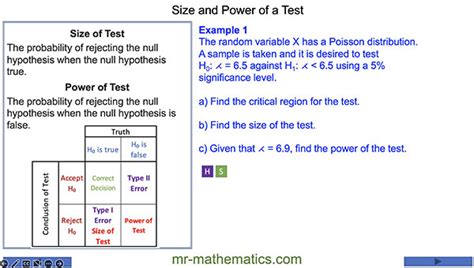 Size And Power Of A Test Mr
