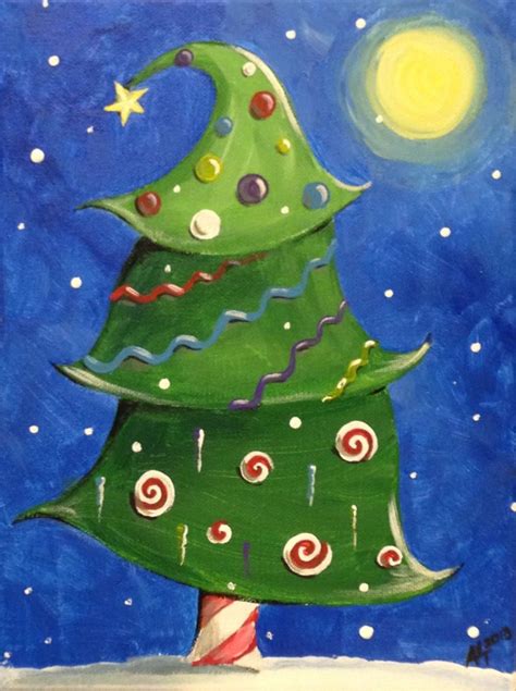 33 Whimsical Painted Christmas Trees Fhionnmorbheinn