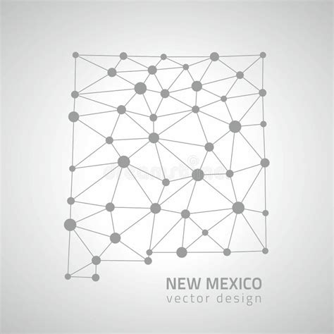 Mapa Poligonal Del Esquema Gris Del Punto Del Vector De New México