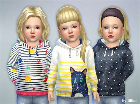 Hoodie For Toddler Girls P07 By Lillka At Tsr Sims 4 Updates