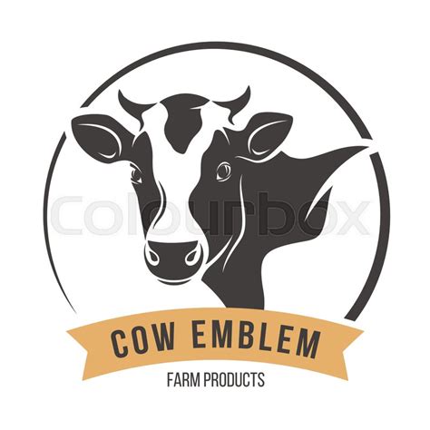 Cow Head Silhouette Emblem Logo Label Stock Vector Colourbox