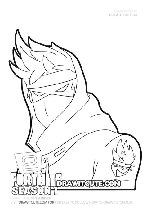 Ninja Raven Fortnite Chapter 2 Coloring Page Draw It Cute