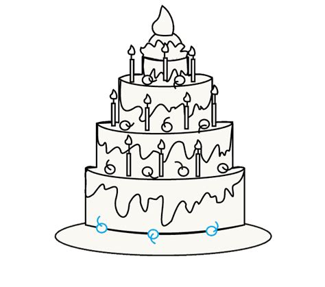 Draw this birthday cake by following this drawing lesson. Birthday Cake Drawing Images at GetDrawings | Free download