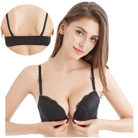 Sexy Front Closure Bra Lingerie Lace Bras For Women Backless Push Up Wire Free Bralette Seamless