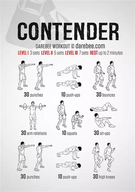 Visual Workouts By Darebee In 2021 Boxing Training Workout Beginner
