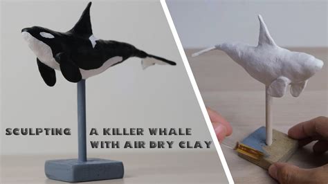 Diy I Sculpting A Killer Whale With Air Dry Clay Youtube