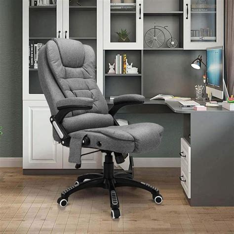 Vinsetto swivel computer office chair mid back desk chair home study bedroom, light grey. Ergonomic Office Chair with Heated Massage, High Back ...