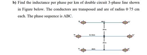 Solved B Find The Inductance Per Phase Per Km Of Double