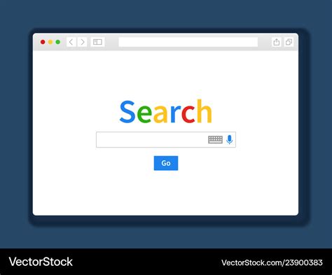 Internet Search Window Browser Search Engine Vector Image