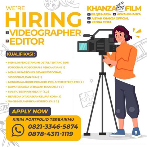 Lowongan Kerja Videographer Editor Di PH Khanza Film LokerJogja ID