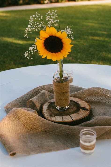 Sunflower Centerpieces Rustic Sunflower Wedding Sunflower