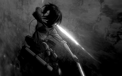 Black Mikasa Ackerman Aot Digital Print Download Anime Attack On Titan