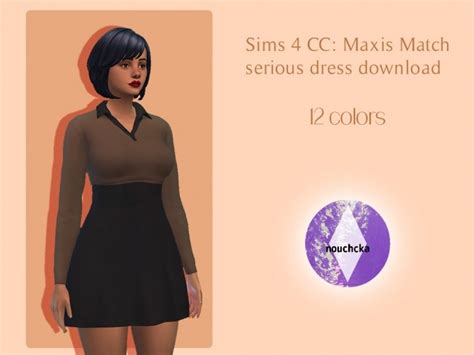 Maxis Match Serious Dress By Nouchcka At Simsworkshop