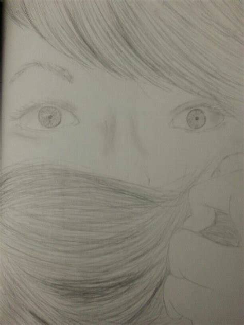 Hair Face Girl Person Eyes Surprised Pencil Sketch Drawing Pencil