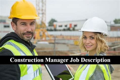 Construction Manager Job Description Construction Management